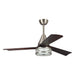 52" Farmhouse Satin Nickel Downrod Mount Reversible Crystal Ceiling Fan with Lighting and Remote Control - ParrotUncle