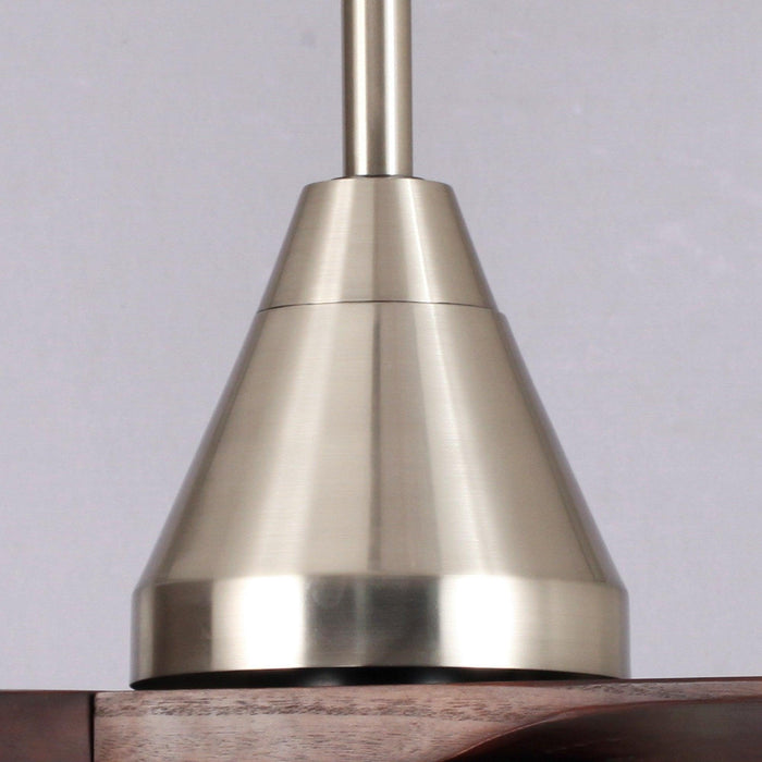 52" Farmhouse Satin Nickel Downrod Mount Reversible Crystal Ceiling Fan with Lighting and Remote Control - ParrotUncle