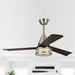 52" Farmhouse Satin Nickel Downrod Mount Reversible Crystal Ceiling Fan with Lighting and Remote Control - ParrotUncle