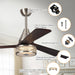 52" Farmhouse Satin Nickel Downrod Mount Reversible Crystal Ceiling Fan with Lighting and Remote Control - ParrotUncle