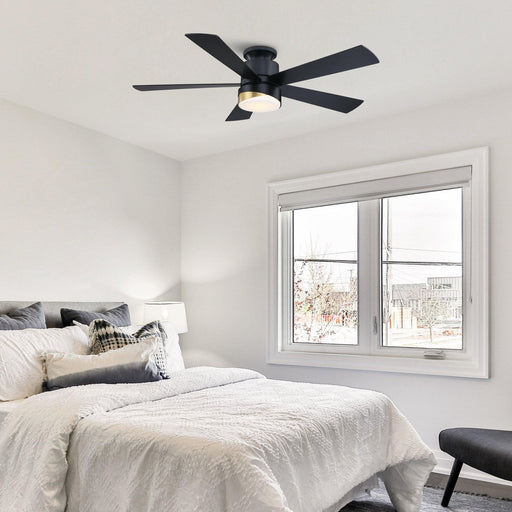 52" Flush Mount Smart Fan with LED Light - ParrotUncle