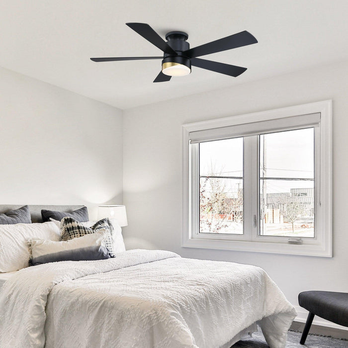 52" Flush Mount Smart Fan with LED Light - ParrotUncle