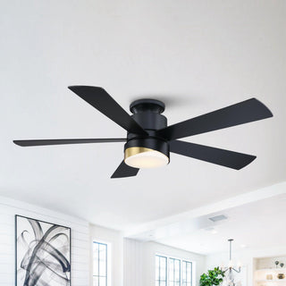 52" Flush Mount Smart Fan with LED Light