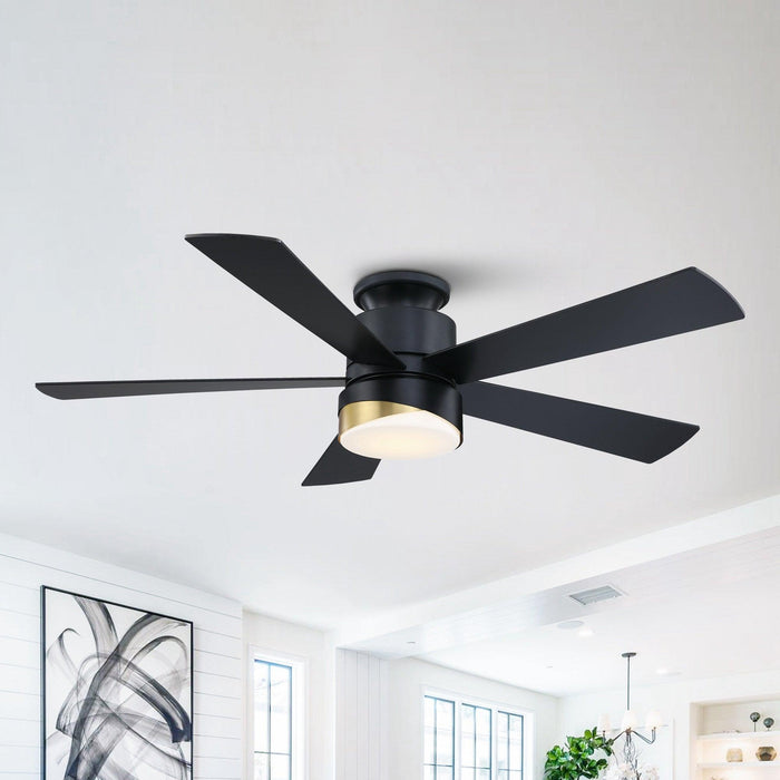 52" Flush Mount Smart Fan with LED Light - ParrotUncle