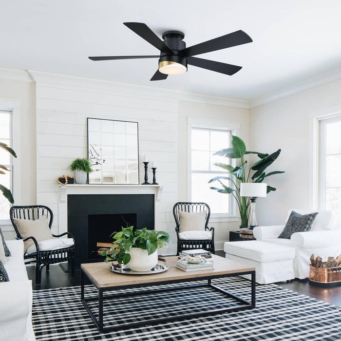 52" Flush Mount Smart Fan with LED Light - ParrotUncle