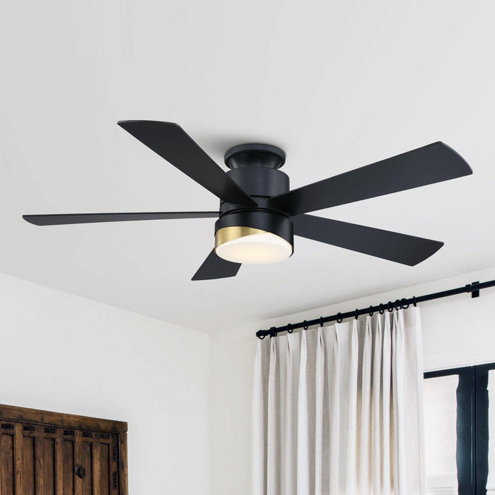 52" Flush Mount Smart Fan with LED Light - ParrotUncle