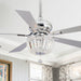 52" Ganga Modern Downrod Mount Reversible Crystal Ceiling Fan with Lighting and Remote Control - ParrotUncle