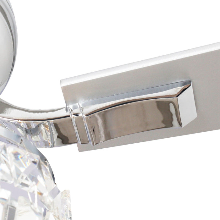 52" Ganga Modern Downrod Mount Reversible Crystal Ceiling Fan with Lighting and Remote Control - ParrotUncle