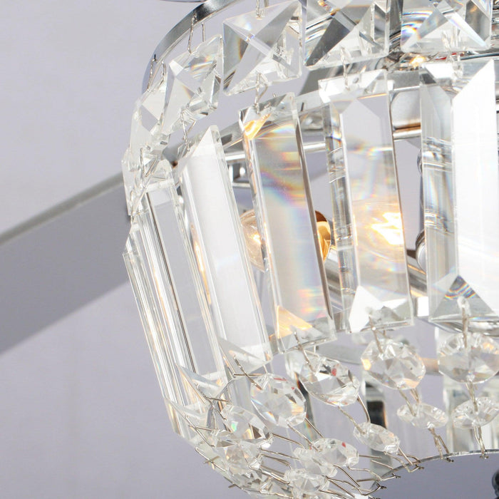 52" Ganga Modern Downrod Mount Reversible Crystal Ceiling Fan with Lighting and Remote Control - ParrotUncle