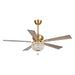52" Ganga Modern Downrod Mount Reversible Crystal Ceiling Fan with Lighting and Remote Control - ParrotUncle