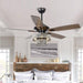 52" Howell Modern Downrod Mount Reversible Crystal Ceiling Fan with Lighting and Remote Control - ParrotUncle