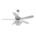 52" Howell Modern Downrod Mount Reversible Crystal Ceiling Fan with Lighting and Remote Control - ParrotUncle