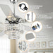 52" Howell Modern Downrod Mount Reversible Crystal Ceiling Fan with Lighting and Remote Control - ParrotUncle