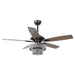 52" Howell Modern Downrod Mount Reversible Crystal Ceiling Fan with Lighting and Remote Control - ParrotUncle
