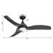 52" Industrial DC Motor Downrod Mount Reversible Ceiling Fan with LED Lighting and Remote Control - ParrotUncle