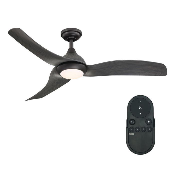 52" Industrial DC Motor Downrod Mount Reversible Ceiling Fan with LED Lighting and Remote Control - ParrotUncle