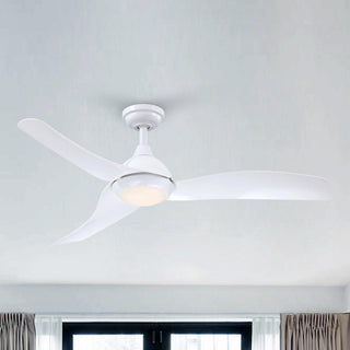 52" Hamptons Industrial DC Motor Downrod Mount Reversible Ceiling Fan with LED Lighting and Remote Control