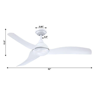 52" Hamptons Industrial DC Motor Downrod Mount Reversible Ceiling Fan with LED Lighting and Remote Control