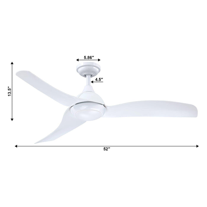 52" Industrial DC Motor Downrod Mount Reversible Ceiling Fan with LED Lighting and Remote Control - ParrotUncle