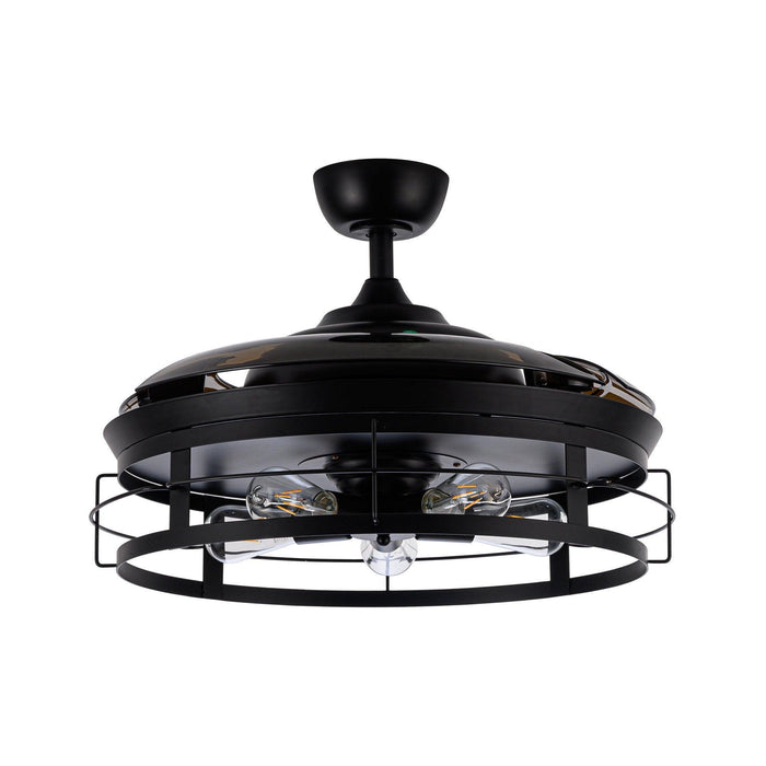 52" Jamshedpur Industrial Downrod Mount Ceiling Fan with Lighting and Remote Control - ParrotUncle