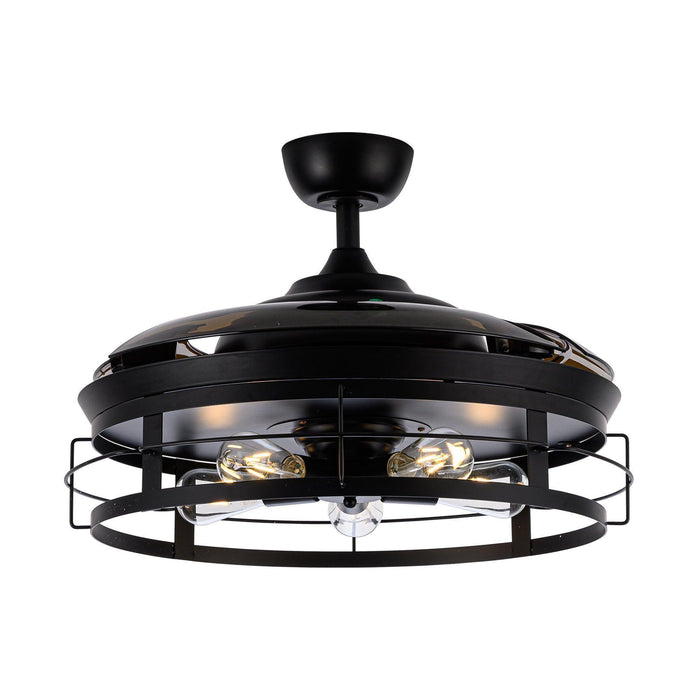 52" Jamshedpur Industrial Downrod Mount Ceiling Fan with Lighting and Remote Control - ParrotUncle