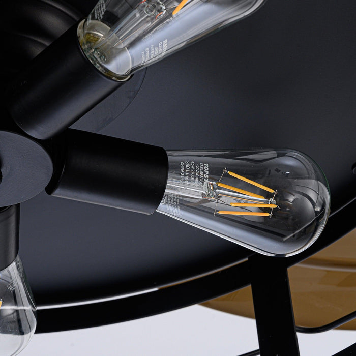 52" Jamshedpur Industrial Downrod Mount Ceiling Fan with Lighting and Remote Control - ParrotUncle