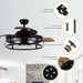 52" Jamshedpur Industrial Downrod Mount Ceiling Fan with Lighting and Remote Control - ParrotUncle