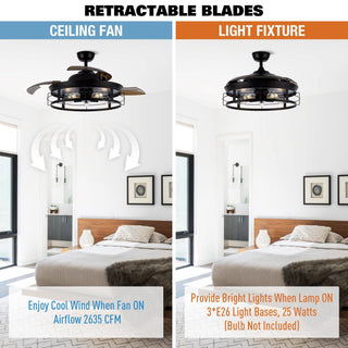 52" Jamshedpur Industrial Downrod Mount Ceiling Fan with Lighting and Remote Control