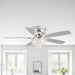 52" Kanpur Modern Chrome Flush Mount Reversible Crystal Ceiling Fan with Lighting and Remote Control - ParrotUncle