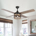 52" Kashmir Farmhouse Downrod Mount Reversible Ceiling Fan with Lighting and Remote Control - ParrotUncle