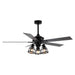 52" Kashmir Industrial Downrod Mount Reversible Ceiling Fan with Lighting and Remote Control - ParrotUncle