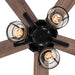 52" Kashmir Industrial Downrod Mount Reversible Ceiling Fan with Lighting and Remote Control - ParrotUncle