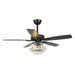 52" Kerala Modern Chrome Downrod Mount Reversible Crystal Ceiling Fan with Lighting and Remote Control - ParrotUncle