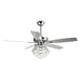 52" Kerala Modern Chrome Downrod Mount Reversible Crystal Ceiling Fan with Lighting and Remote Control - ParrotUncle