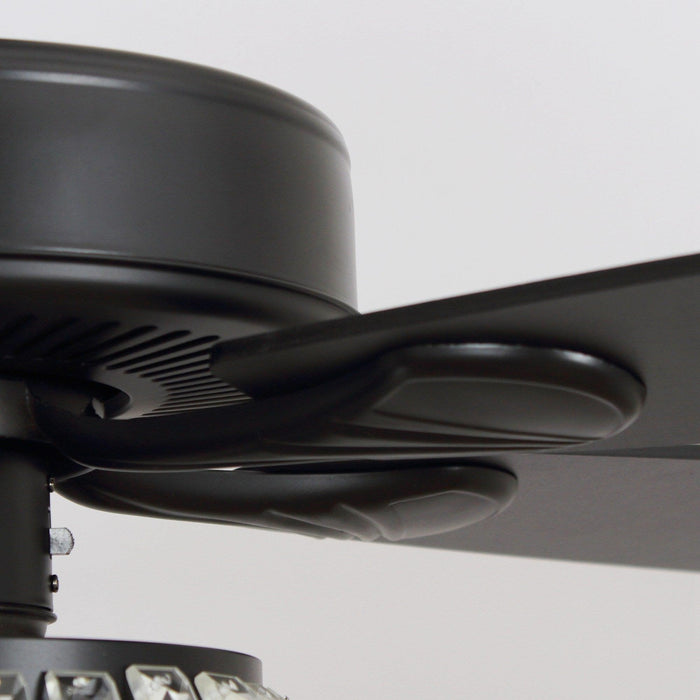 52" Kerala Modern Chrome Downrod Mount Reversible Crystal Ceiling Fan with Lighting and Remote Control - ParrotUncle