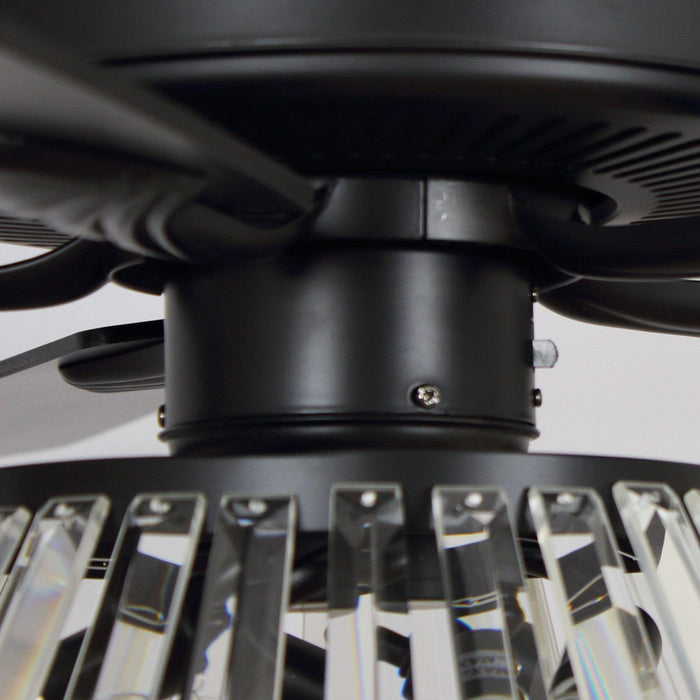 52" Kerala Modern Chrome Downrod Mount Reversible Crystal Ceiling Fan with Lighting and Remote Control - ParrotUncle