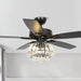 52" Kerala Modern Chrome Downrod Mount Reversible Crystal Ceiling Fan with Lighting and Remote Control - ParrotUncle