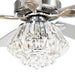 52" Kerala Modern Chrome Downrod Mount Reversible Crystal Ceiling Fan with Lighting and Remote Control - ParrotUncle