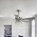 52" Kerala Modern Chrome Downrod Mount Reversible Crystal Ceiling Fan with Lighting and Remote Control - ParrotUncle
