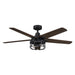 52" Kolkata Industrial Downrod Mount Reversible Ceiling Fan with Lighting and Remote Control - ParrotUncle