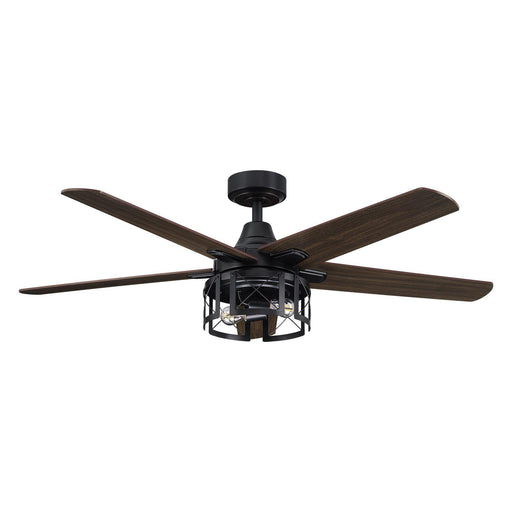 52" Kolkata Industrial Downrod Mount Reversible Ceiling Fan with Lighting and Remote Control - ParrotUncle