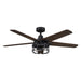 52" Kolkata Industrial Downrod Mount Reversible Ceiling Fan with Lighting and Remote Control - ParrotUncle