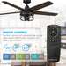 52" Kolkata Industrial Downrod Mount Reversible Ceiling Fan with Lighting and Remote Control - ParrotUncle
