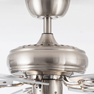 52" Kyla Industrial Brushed Nickel Reversible Caged Ceiling Fan with Lighting
