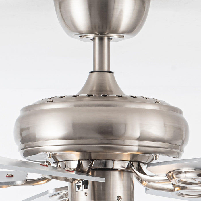 52" Kyla Industrial Brushed Nickel Reversible Caged Ceiling Fan with Lighting - ParrotUncle