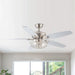 52" Kyla Industrial Brushed Nickel Reversible Caged Ceiling Fan with Lighting - ParrotUncle