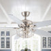 52" Kyla Industrial Brushed Nickel Reversible Caged Ceiling Fan with Lighting - ParrotUncle