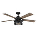 52" Lucknow Industrial Black Reversible Ceiling Fan with Lighting and Remote Control - ParrotUncle