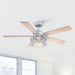 52" Lucknow Industrial Black Reversible Ceiling Fan with Lighting and Remote Control - ParrotUncle