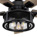 52" Lucknow Industrial Black Reversible Ceiling Fan with Lighting and Remote Control - ParrotUncle